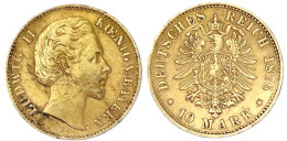 10 Mark 1876 D. Sehr Schön, Kratzer, Randfehler. Jaeger 196. - 5, 10 & 20 Mark Gold