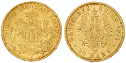 20 Mark 1877 J. Vorzüglich. Jaeger 210. - 5, 10 & 20 Mark Goud