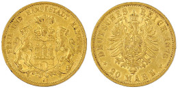 20 Mark 1878 J. Sehr Schön, Kl. Kratzer Und Min. Randfehler. Jaeger 210. - 5, 10 & 20 Mark Goud