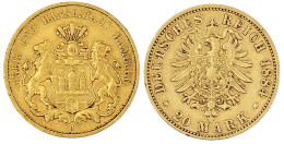 20 Mark 1884 J. Gutes Sehr Schön, Min. Randfehler. Jaeger 210. - 5, 10 & 20 Mark Goud