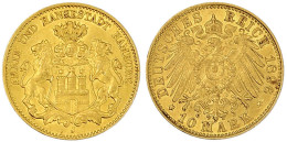 10 Mark 1896 J. Vorzüglich. Jaeger 211. - 5, 10 & 20 Mark Gold