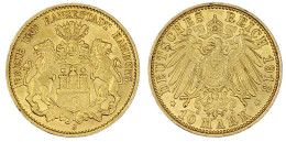 10 Mark 1913 J. Fast Stempelglanz, Prachtexemplar. Jaeger 211. - 5, 10 & 20 Mark Goud