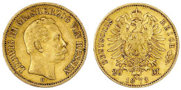 20 Mark 1873 H. Sehr Schön, Kl. Randfehler. Jaeger 214. - 5, 10 & 20 Mark Goud