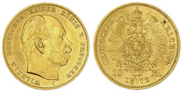 10 Mark 1872 C. Vorzüglich/Stempelglanz Aus Erstabschlag, Prägebed. Randunebenheiten. Jaeger 242. - 5, 10 & 20 Mark Gold