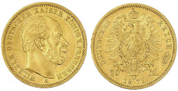 20 Mark 1871 A. 1. Reichsmünze. Gutes Vorzüglich, Winz. Kratzer, Selten In Dieser Erhaltung. Jaeger 243. - 5, 10 & 20 Mark Or