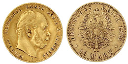 10 Mark 1875 C. Sehr Schön, Leicht Gebogen. Jaeger 245. - 5, 10 & 20 Mark Or