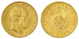 20 Mark 1875 B. Vorzüglich, Winz. Kratzer. Jaeger 246. - 5, 10 & 20 Mark Oro