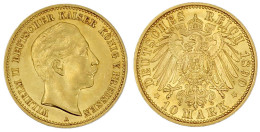 10 Mark 1890 A. Vorzüglich/Stempelglanz. Jaeger 251. - 5, 10 & 20 Mark Or