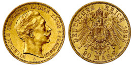 20 Mark 1895 A. Vorzüglich/Stempelglanz. Jaeger 252. - 5, 10 & 20 Mark Gold