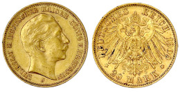 20 Mark 1909 J. Hamburg. Sehr Schön/vorzüglich. Jaeger 252. - 5, 10 & 20 Mark Gold