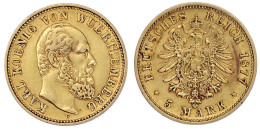 5 Mark 1877 F. Gutes Vorzüglich. Jaeger 291. - 5, 10 & 20 Mark Oro