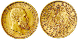 10 Mark 1907 F. Vorzüglich/Stempelglanz. Jaeger 295. - 5, 10 & 20 Mark Gold