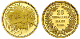 Neuprägung Zum 20 Mark Neu-Guinea 1895 A (2003). 3,59 G. 585/1000. Polierte Platte. Jaeger NP Zu 709. - German New Guinea