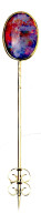 Anstecknadel Gelbgold 585/1000 Mit Ovalem Lapislazuli. Länge 58mm, Lapislazuli 14 X 10 Mm. 2,58 G - Autres & Non Classés