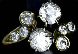 Damenring Gelbgold 585/1000 Mit 8 Brillanten, Darunter Einer Mit Ca. 0,25 Ct Und Einer Mit Ca. 0,32 Ct. Ringgröße 16; 2, - Andere & Zonder Classificatie