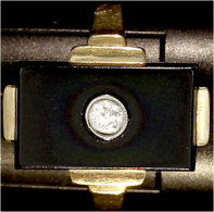 Damenring Gelbgold 585/1000 Mit Rechteckiger Onyxplatte Und Eingesetztem Brillant Ca. 0,1 Ct. Ringgröße 17. 6,63 G - Andere & Zonder Classificatie