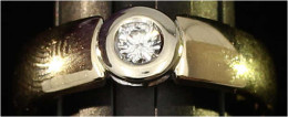 Damenring Gelbgold 585/1000 Mit Großem Brillant, Ca. 0,27 Ct. Ringgröße 19. 4,64 G - Other & Unclassified