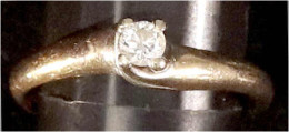 Damenring Gelbgold 585/1000 Mit Brillant, Ca. 0,1 Ct. Ringgröße 16. 1,89 G - Autres & Non Classés