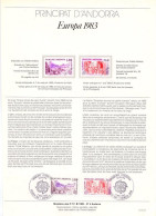 Andorre Français - Andorra Document 1983 Y&T N°DP313 à 314 - Michel N°PD334 à 335 (o) - EUROPA - Format A4 - Type 1(PTT) - Lettres & Documents