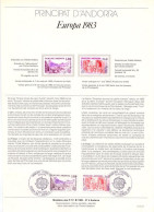 Andorre Français - Andorra Document 1983 Y&T N°DP313 à 314 - Michel N°PD334 à 335 (o) - EUROPA - Format A4 - Type 1(PTT) - Storia Postale