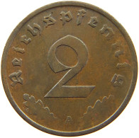 DRITTES REICH 2 PFENNIG 1937 A WEAK STRUCK #a074 0585 - 2 Reichspfennig