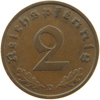 DRITTES REICH 2 PFENNIG 1936 D  #t114 1109 - 2 Reichspfennig