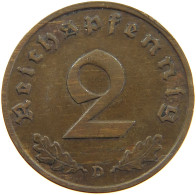 DRITTES REICH 2 PFENNIG 1936 D  #t114 1105 - 2 Reichspfennig