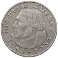 DRITTES REICH 2 MARK 1933 A LUTHER #t156 0011 - 2 Reichsmark