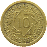 DRITTES REICH 10 PFENNIG 1934 F  #s073 0777 - 10 Reichspfennig