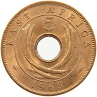 EAST AFRICA 5 CENTS 1963 Elizabeth II. (1952-2022) #s023 0255 - Afrique Orientale & Protectorat D'Ouganda