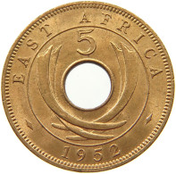 EAST AFRICA 5 CENTS 1952 George VI. (1936-1952) #s046 0503 - Ostafrika Und Herrschaft Von Uganda