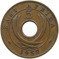 EAST AFRICA 5 CENTS 1957 Elizabeth II. (1952-2022) #a095 0141 - Ostafrika Und Herrschaft Von Uganda