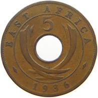 EAST AFRICA 5 CENTS 1936 George V. (1910-1936) #a095 0137 - Oost-Afrika & Protectoraat Van Uganda