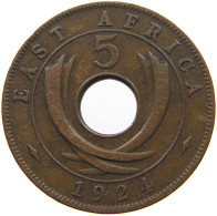 EAST AFRICA 5 CENTS 1924 George V. (1910-1936) #a095 0217 - Ostafrika Und Herrschaft Von Uganda