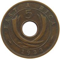 EAST AFRICA 5 CENTS 1933 George V. (1910-1936) #c012 0357 - Ostafrika Und Herrschaft Von Uganda