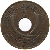 EAST AFRICA 5 CENTS 1924 George V. (1910-1936) #c080 0239 - Ostafrika Und Herrschaft Von Uganda