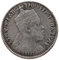 ETHIOPIA GHERSH 1895 A Menelik II. 1889-1913 #t143 0637 - Ethiopie
