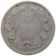 FINLAND 25 PENNIÄ 1898 Nikolaus II. (1894-1917) #c037 0551 - Finland