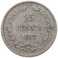 FINLAND 25 PENNIÄ 1897 Nikolaus II. (1894-1917) #s049 0819 - Finland