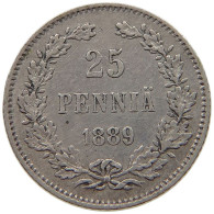 FINLAND 25 PENNIÄ 1889 Nikolaus II. (1894-1917) #s071 0595 - Finland