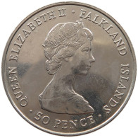 FALKLAND ISLANDS 50 PENCE 1980 Elizabeth II. (1952-) #c047 0299 - Falklandeilanden