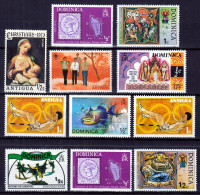 Action !! SALE !! 50 % OFF !! ⁕ DOMINICA & ANTIGUA ⁕ Small Collection / Lot Of 11 MNH Stamps - Dominique (...-1978)