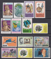 Action !! SALE !! 50 % OFF !! ⁕ GRENADA / GRENADINES ⁕ Small Collection / Lot Of 14 MNH Stamps - Grenada (...-1974)