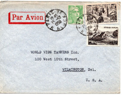 71643 - Frankreich - 1950 - 100F Luftpost MiF A LpBf PARIS -> Wilmington, DE (USA) - Storia Postale