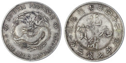 Dollar (Yuan) Jahr 24 = 1898. Provinz An-Hwei. 26,60 G. Sehr Schön, Randfehler, Gereinigt, Selten. Lin Gwo Ming 203. - Cina