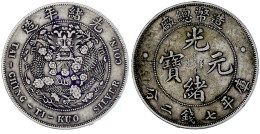 Dollar (Yuan) O.J. (1908), Tai Ching Ti Kuo (Tientsin). 26,64 G. Sehr Schön, Tuschenummer. Lin Gwo Ming 11. - Cina