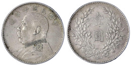 Dollar (Yuan) Jahr 10 = 1921, Präsident Yuan Shih-kai. 26,71 G. Gutes Sehr Schön, Kl. Randfehler. Lin Gwo Ming 79. Yeoma - Chine