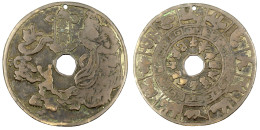 Bronzeguss-Rundamulett. Zhang Tian Shi. Der Himmelsbeamte Verjagt 2 Dämonen/die Tierkreiszeichen. 75 Mm. Schön/sehr Schö - China