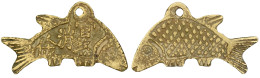 Fischförmiges Bronzeguss-Amulett. Guan Sha Xiao Chu. 57 X 28 Mm. Sehr Schön. Grundmann 971. - China