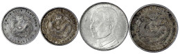 4 Silbermünzen: Kwangtung 10 Cents 1891 (2 X), 20 Cents 1929, Kiangnan 20 Cents 1902. Sehr Schön Bis Vorzüglich/Stempelg - Chine